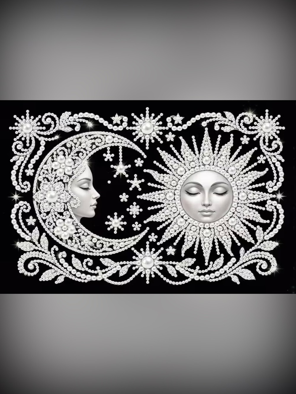 (201P) DIY Diamond Pearl partial Painting kit - Sun and Moon Wall Art